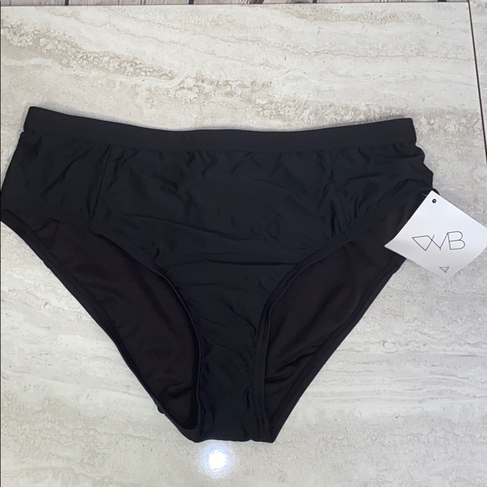 VYB swim high waist bikini bottom S NWT black